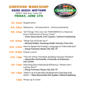 Tulsa Workshop Schedule