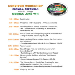 Conway Workshop Schedule